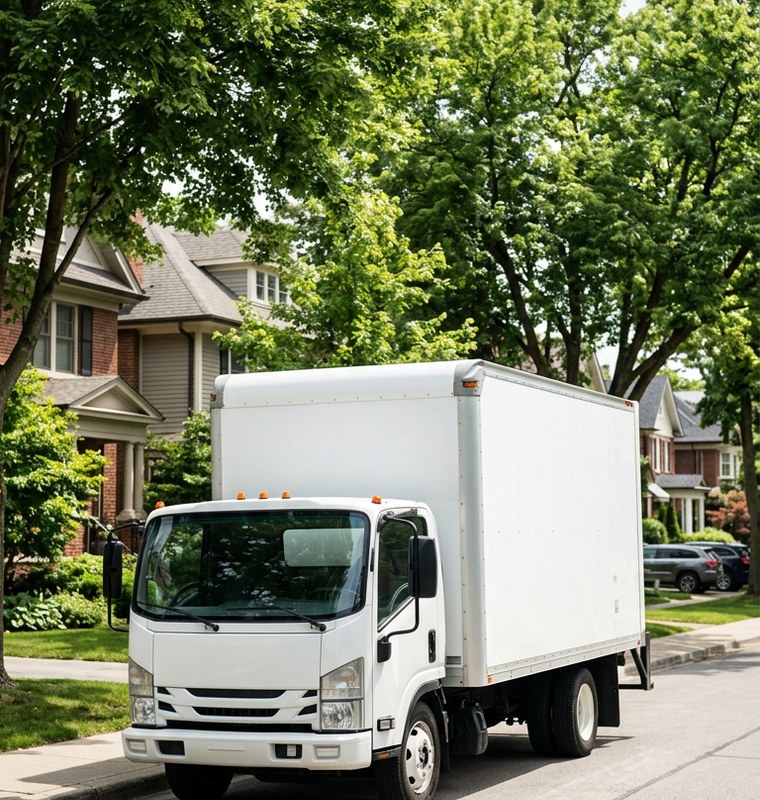 My DC Movers mover carrying packed boxes on a Washington home move